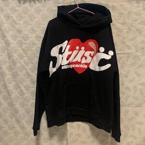 Stussy X Cactus Plant Flea Market Black Graphic Print Hoodie